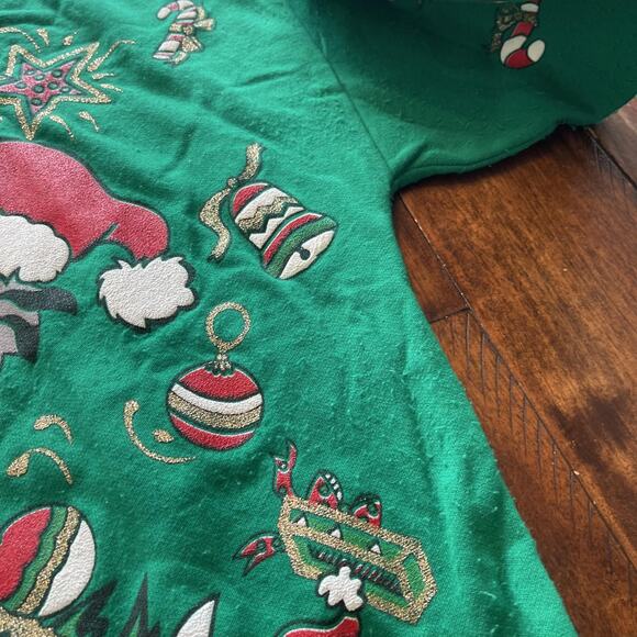 Vintage Nutcracker Christmas Sweater Mens Large Cat Tree Santa Pullover 90s - Picture 7 of 14